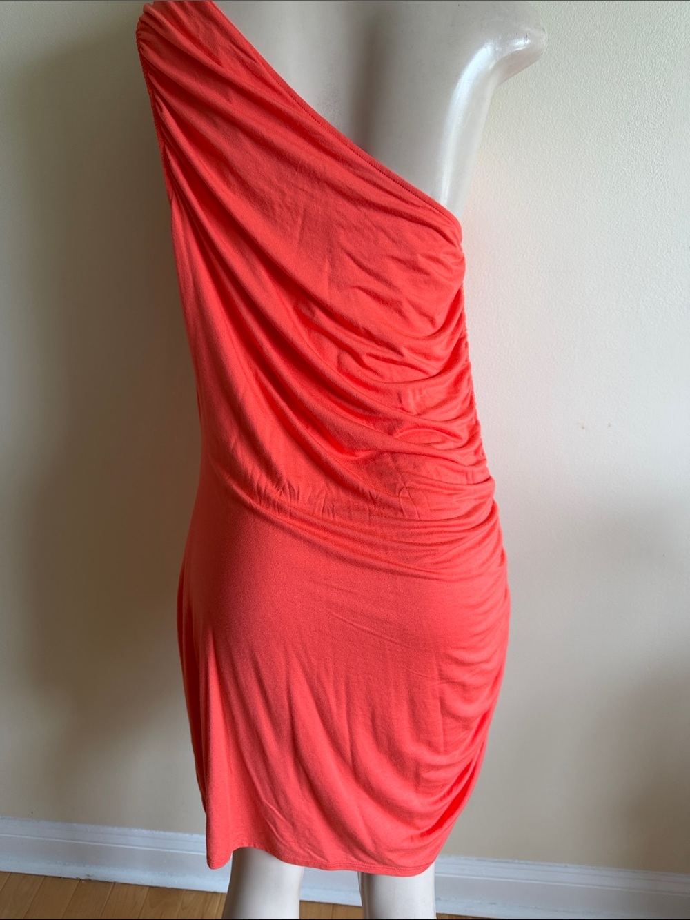 a new day One-Shoulder Ruched Coral-Red Dress - Picture 6 of 9